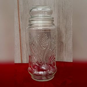 1982 Planters Mr. Peanut Glass Jar With Sealed Dome Lid